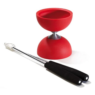 Acrobat - Set Rubber Diabolo Red + Aluminium Handsticks - De Dondersteen
