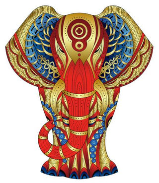 Rainbow Wooden Puzzle Elephant (120) - De Dondersteen