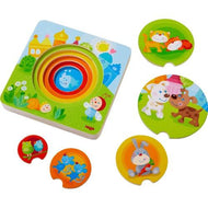Houten Puzzel - Kakelbonte Jonge Dieren