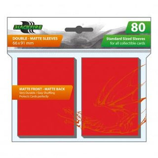 Blackfire Sleeves Standard Double-Matte Red (80 Sleeves) - De Dondersteen