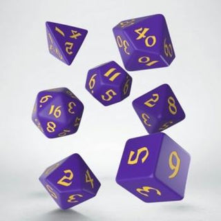 Classic Runic Purple & yellow Dice (7) - De Dondersteen