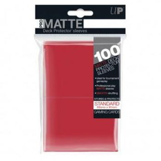 UP - Standard Deck Protector - PRO-Matte Red (100 Sleeves) - De Dondersteen