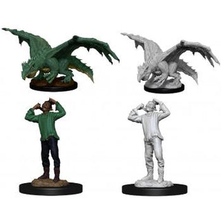 D&D Nolzur's Marvelous Miniatures - Green Dragon Wyrmling & Afflicted Elf - De Dondersteen