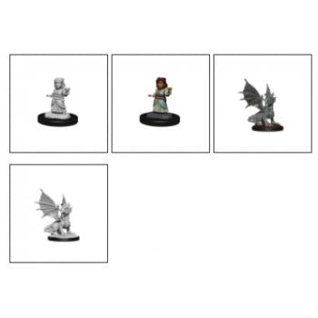 D&D Nolzur's Marvelous Miniatures - Silver Dragon Wyrmling & Female Halfling