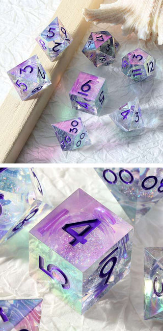 Liquid Core Dice Set Chromatic Optics (7) - De Dondersteen