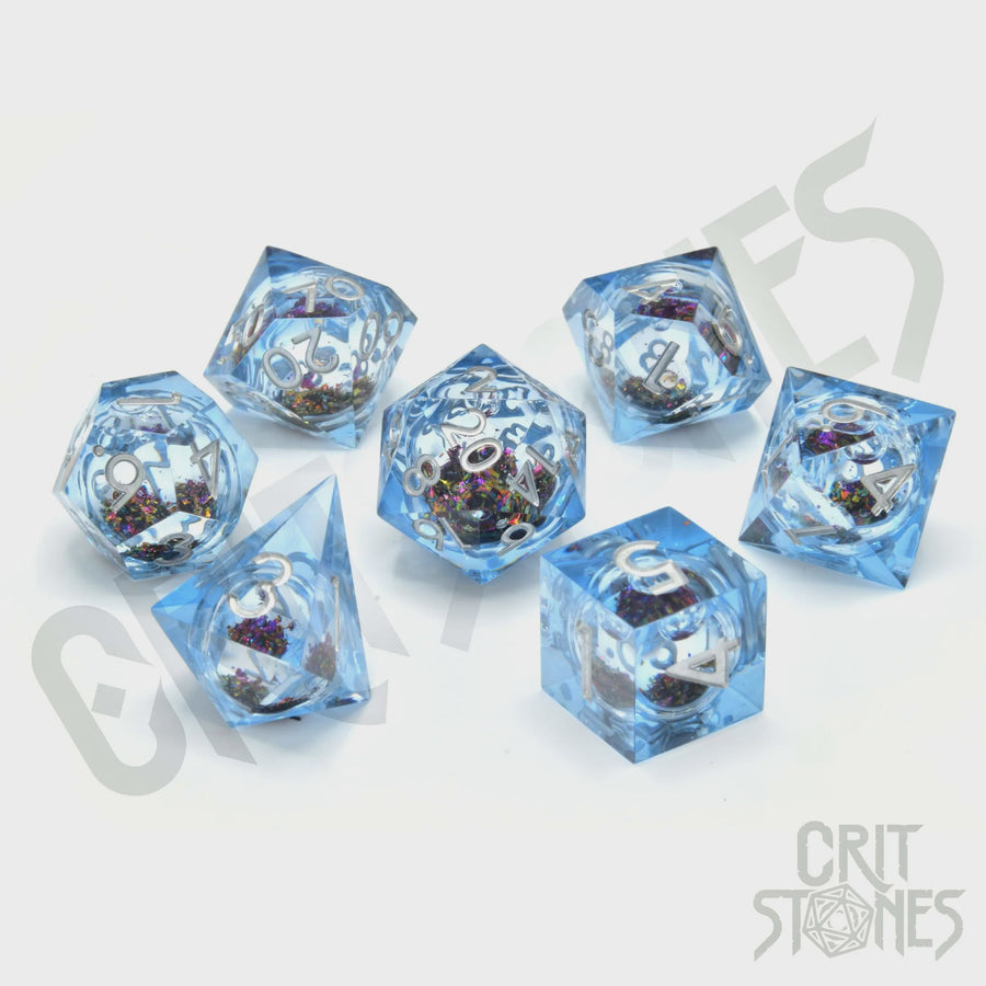 CritStones - Resin RPG Dice Set - Glimmercore (Liquid Core) - De Dondersteen