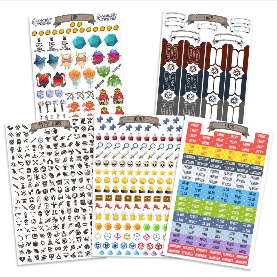 Tabletop Roleplaying Notebook Ministickers