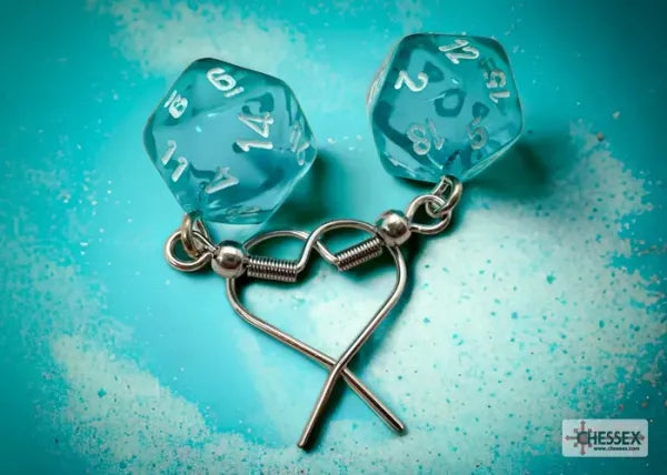 Chessex Hook Earrings Translucent Teal Mini-Poly