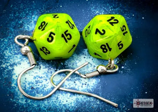 Chessex Hook Earrings Vortex Bright Green Mini-Poly - De Dondersteen