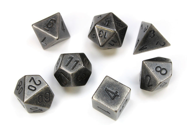 Chessex - Solid Dark Metal Colour Polyhedral 7-Die Set