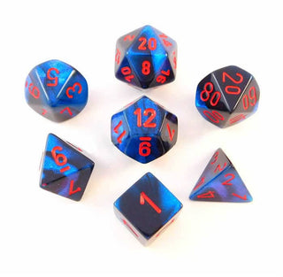 Gemini Black-Starlight/red Polydice Dobbelsteen Set (7 stuks) - De Dondersteen