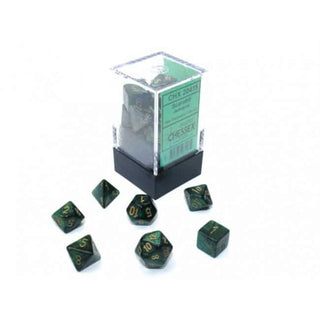 Scarab Mini-Polyhedral Jade/gold Dobbelsteen Set (7 stuks) - De Dondersteen