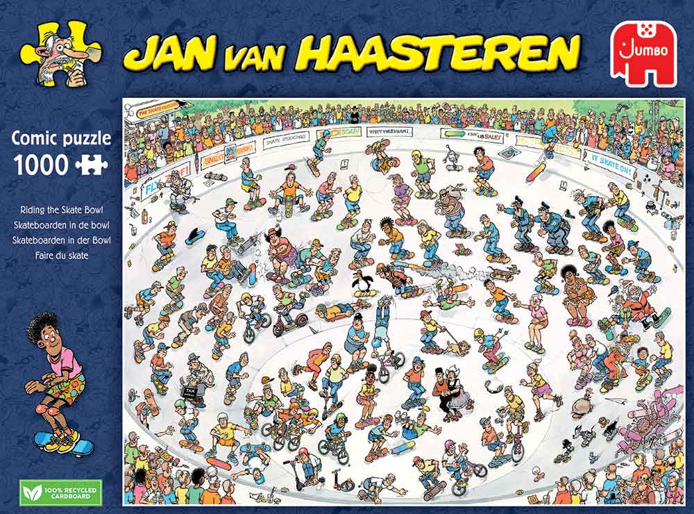 Skateboarden in de Bowl - Jan van Haasteren (1000) - De Dondersteen