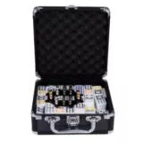 Domino Dubbel 12 Mexican Train in een zwarte aluminium koffer. - De Dondersteen