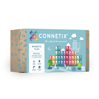 Connetix 24-delige Pastel Rectangle Set – Magnetische Rechthoeken - De Dondersteen