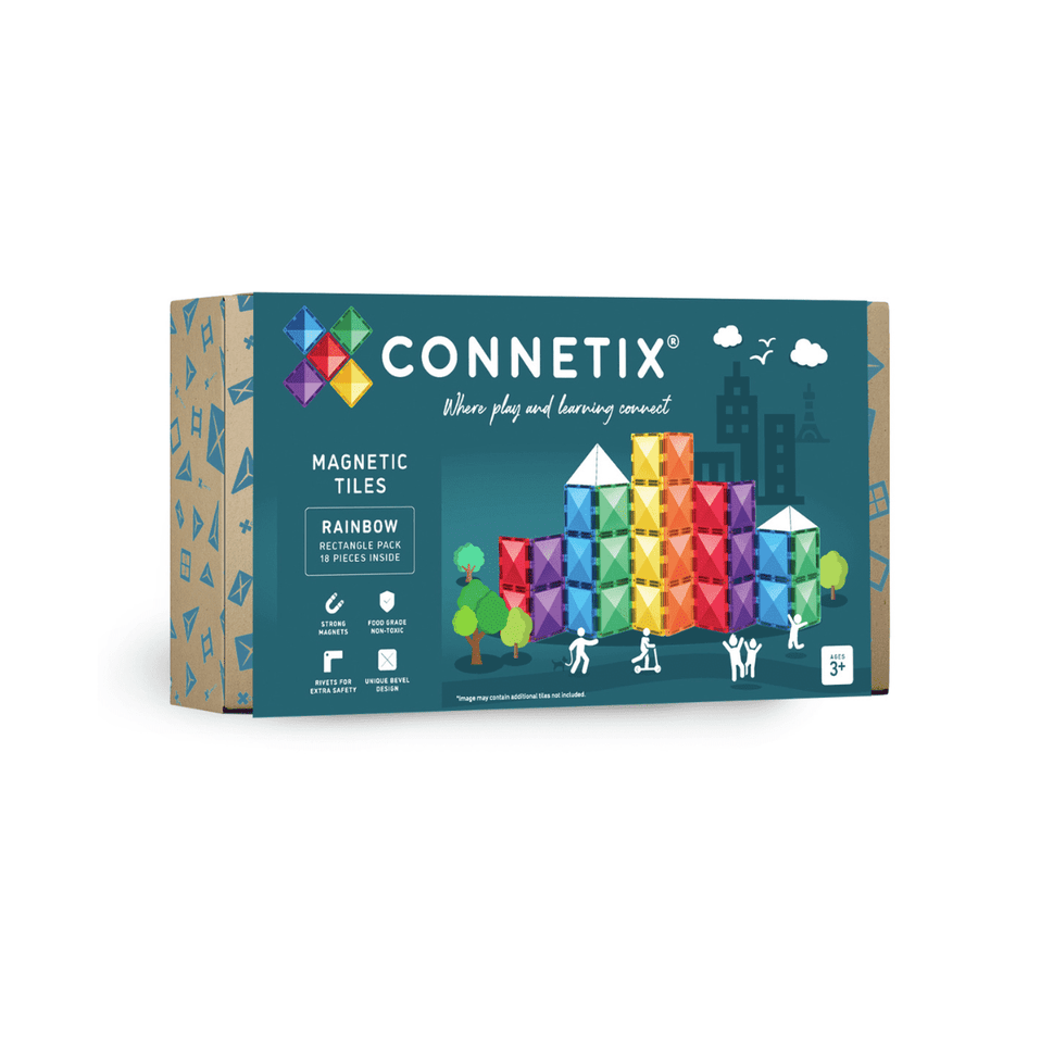 Connetix Rainbow Rectangle Pack – 18-delige magnetische uitbreiding