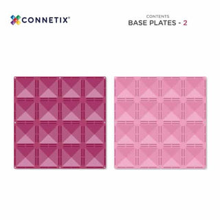 Connetix Berry & Rose Base Plate Set – 2 stevige ondergronden - De Dondersteen