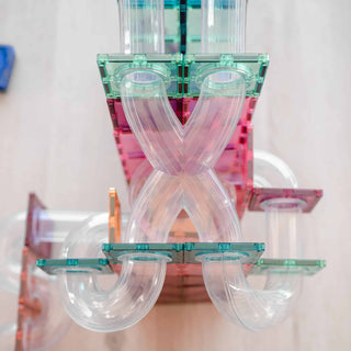 Connetix Pastel Ball Run Uitbreidingsset – 80-delig voor extra raceplezier - De Dondersteen