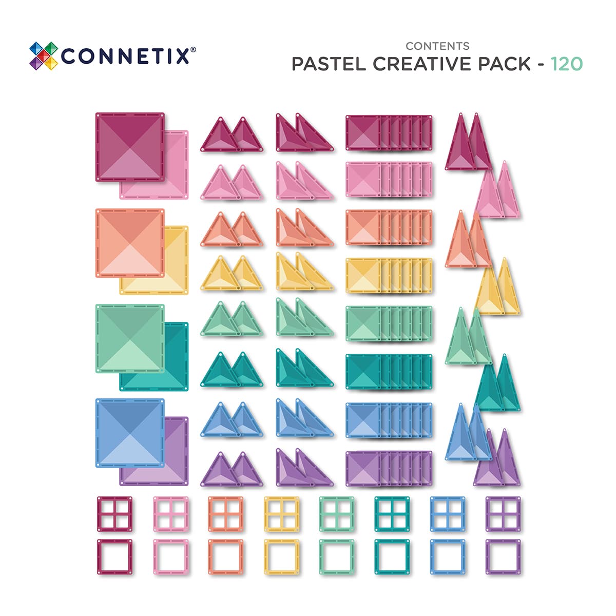 Connetix 120-delige Pastel Creative Pack – Bouwplezier in zachte kleuren - De Dondersteen