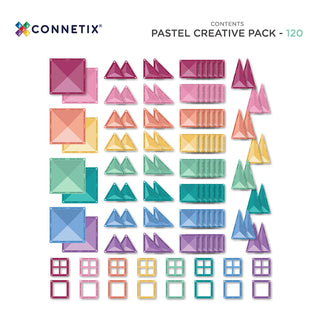 Connetix 120-delige Pastel Creative Pack – Bouwplezier in zachte kleuren - De Dondersteen