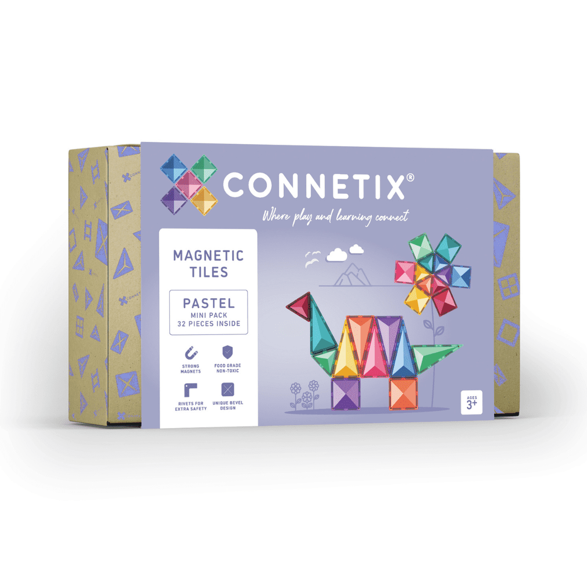 Connetix 32-delige Pastel Mini Pack – Magnetisch Bouwspeelgoed Starterset