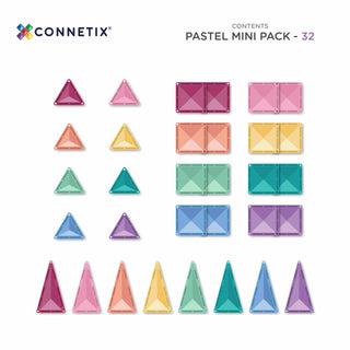 Connetix 32-delige Pastel Mini Pack – Magnetisch Bouwspeelgoed Starterset - De Dondersteen