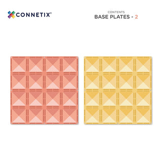 Connetix Pastel Basisplaten – Lemon & Peach (2-delig) - De Dondersteen