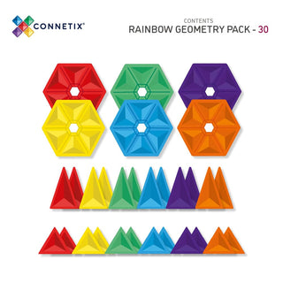 Connetix Rainbow Geometry Pack – 30-delig - De Dondersteen