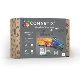Connetix Transport Pack – 50-delig (met auto- en treinbasis) - De Dondersteen