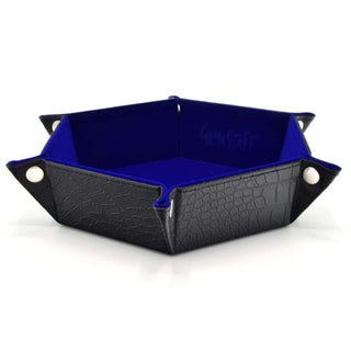GlassStaff Hexagonal Foldable Rolling Tray Dragon Skin Blue - De Dondersteen