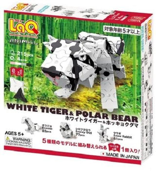 LaQ Animal World - White Tiger & Polar Bear (215-delig) - De Dondersteen