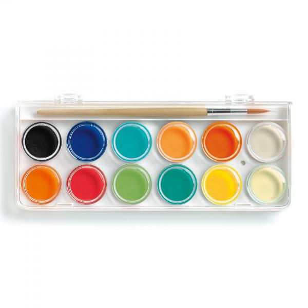 Watercolors Palettes - 12 Color Cakes - Waterverf