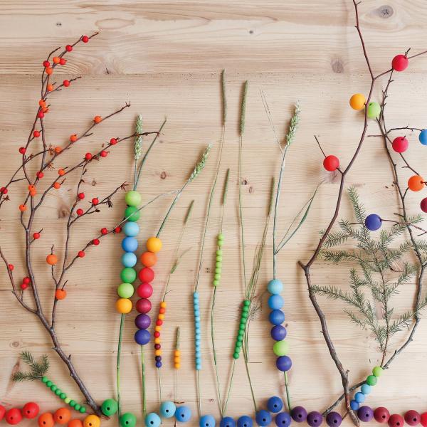 120 Coloured Wooden Beads