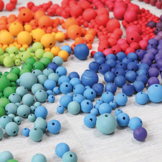 120 Coloured Wooden Beads - De Dondersteen