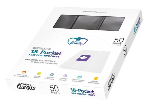 Ultimate Guard 18-Pocket Pages Side-Loading Black (50) - De Dondersteen