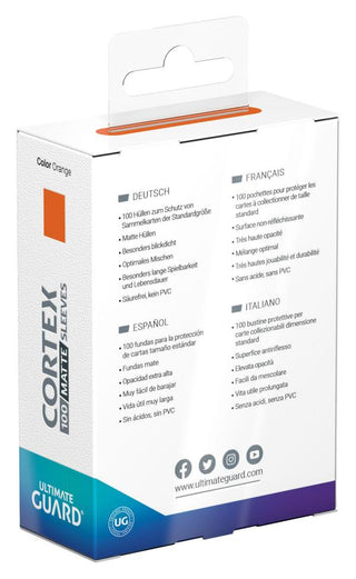 Ultimate Guard Cortex Sleeves Standard Size Matte Orange (100) - De Dondersteen