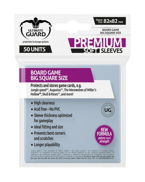 Ultimate Guard Premium Soft Sleeves for Board Game Cards Big Square (50) - De Dondersteen