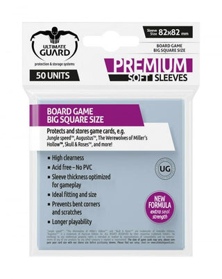 Ultimate Guard Premium Soft Sleeves for Board Game Cards Big Square (50) - De Dondersteen