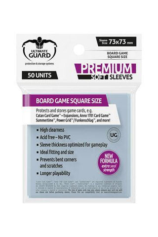 Ultimate Guard Premium Soft Sleeves for Board Game Cards Square (50) - De Dondersteen