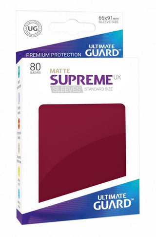 Ultimate Guard Supreme UX Sleeves Standard Size Matte Burgundy (80) - De Dondersteen