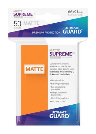 Ultimate Guard Supreme UX Sleeves Standard Size Matte Orange (50) - De Dondersteen