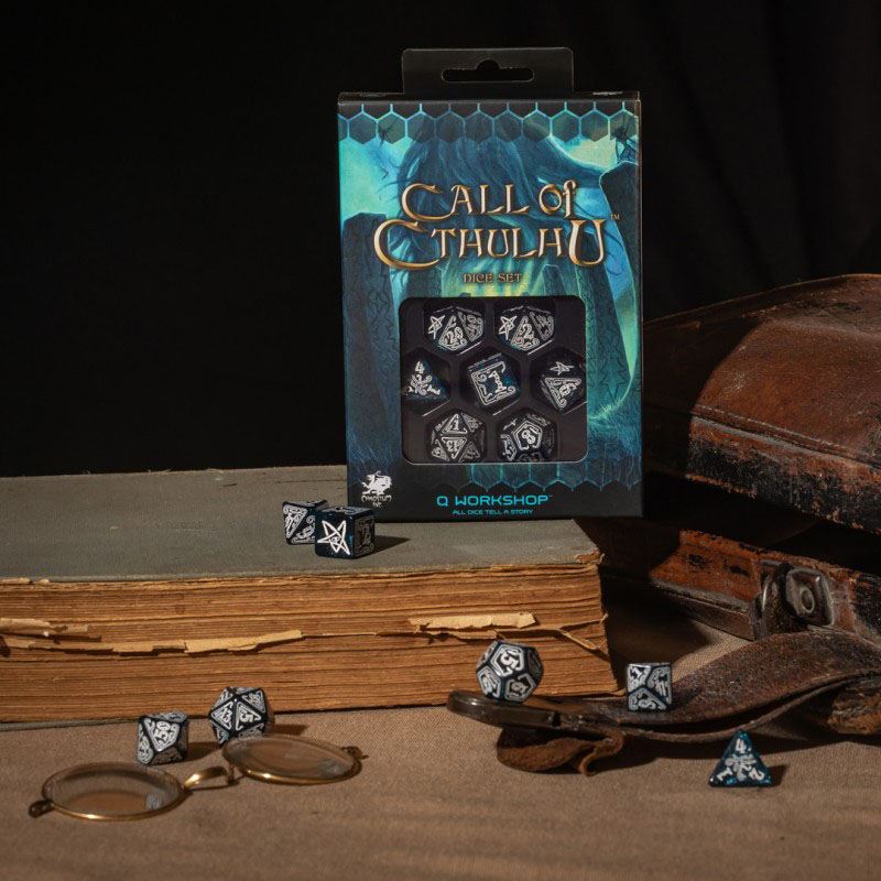 Call of Cthulhu Dice Set Abyssal & White (7) - De Dondersteen