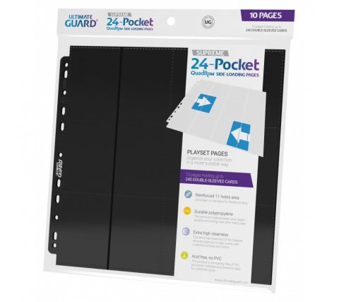 Ultimate Guard 32-Pocket Pages Standard Size & Mini American Black