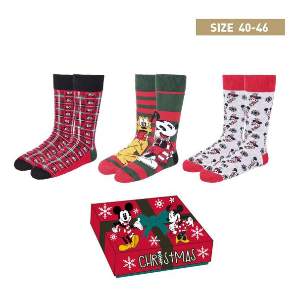 Disney Socks 3-Pack Mickey Christmas Collection 40-46 - De Dondersteen