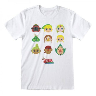 Legend of Zelda T-Shirt Wind Waker Faces Size S - De Dondersteen