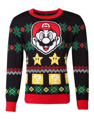 Nintendo Knitted Christmas Sweater Super Mario Night - De Dondersteen