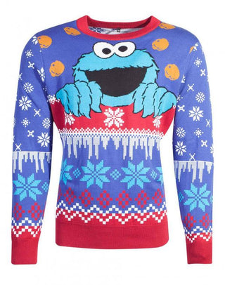 Sesame Street Knitted Christmas Sweater Cookie Monster - De Dondersteen