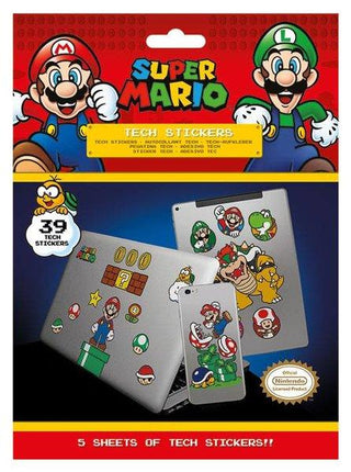 Super Mario Mushroom Kingdom- Tech Stickers - De Dondersteen