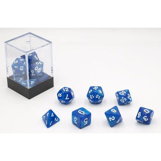 Dobbelstenen Blauw Parelmoer 7 set Brick - De Dondersteen