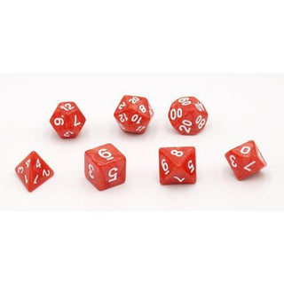 Dobbelstenen Rood Parelmoer 7 set Brick - De Dondersteen